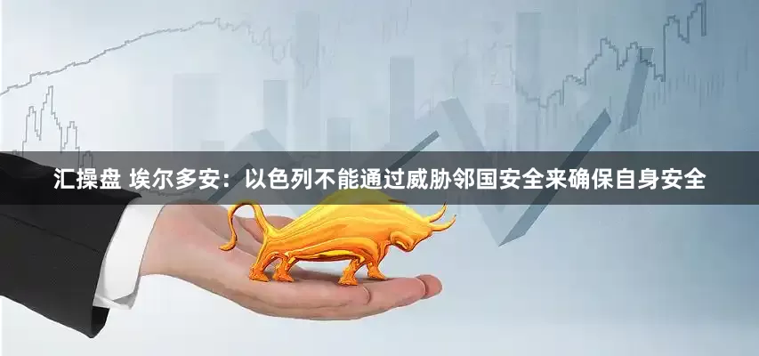 汇操盘 埃尔多安：以色列不能通过威胁邻国安全来确保自身安全